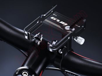 Soporte GUB P10 de aluminio negro con silicona para manillar de bici